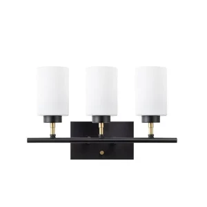 Applique à bras Applique Murale Interieur, Lampe Murale Industrielle Bois, Noir 46x15x28 Cm