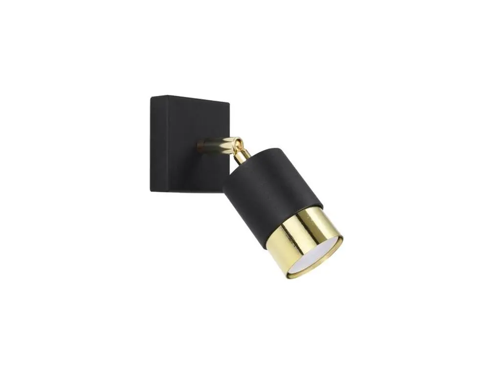 Applique contemporain en acier - 1 sources lumineuses - L.8 x H.16 cm - noir / doré