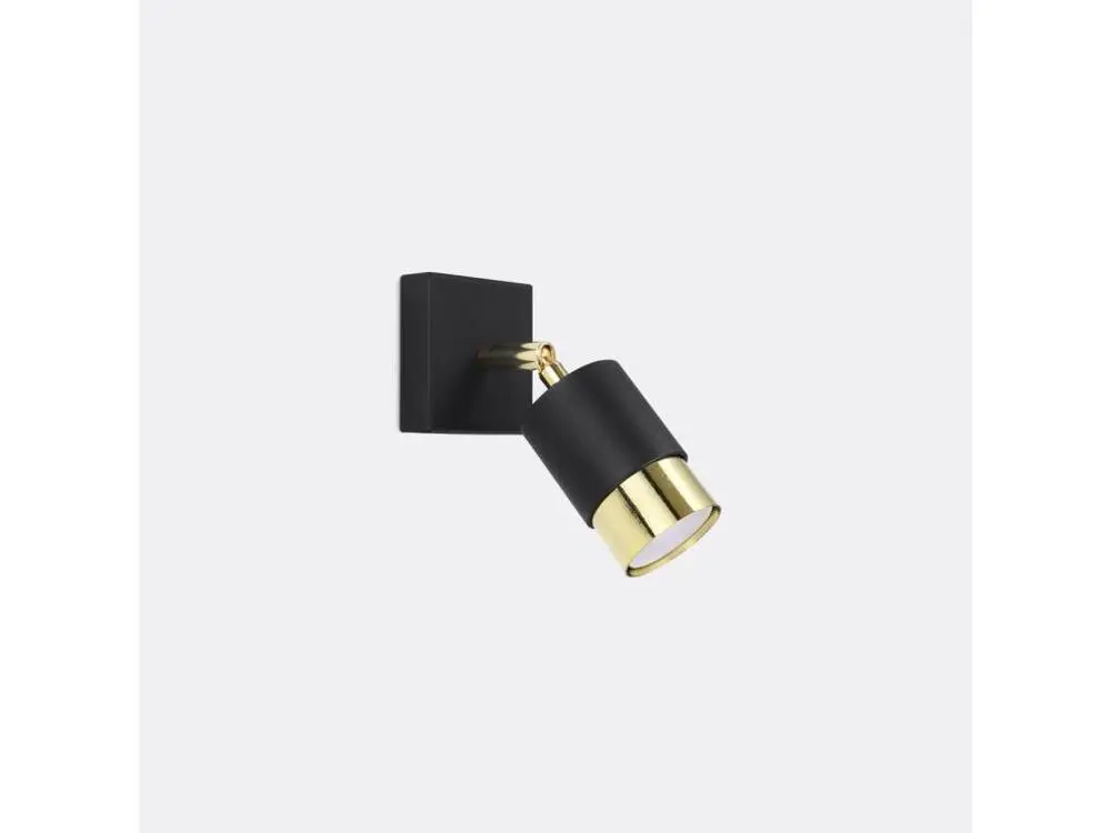 Applique contemporain en acier - 1 sources lumineuses - L.8 x H.16 cm - noir / doré