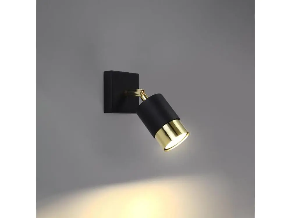 Applique contemporain en acier - 1 sources lumineuses - L.8 x H.16 cm - noir / doré