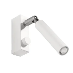 Applique contemporain en acier - 1 sources lumineuses - L.3 x H.20 cm - blanc