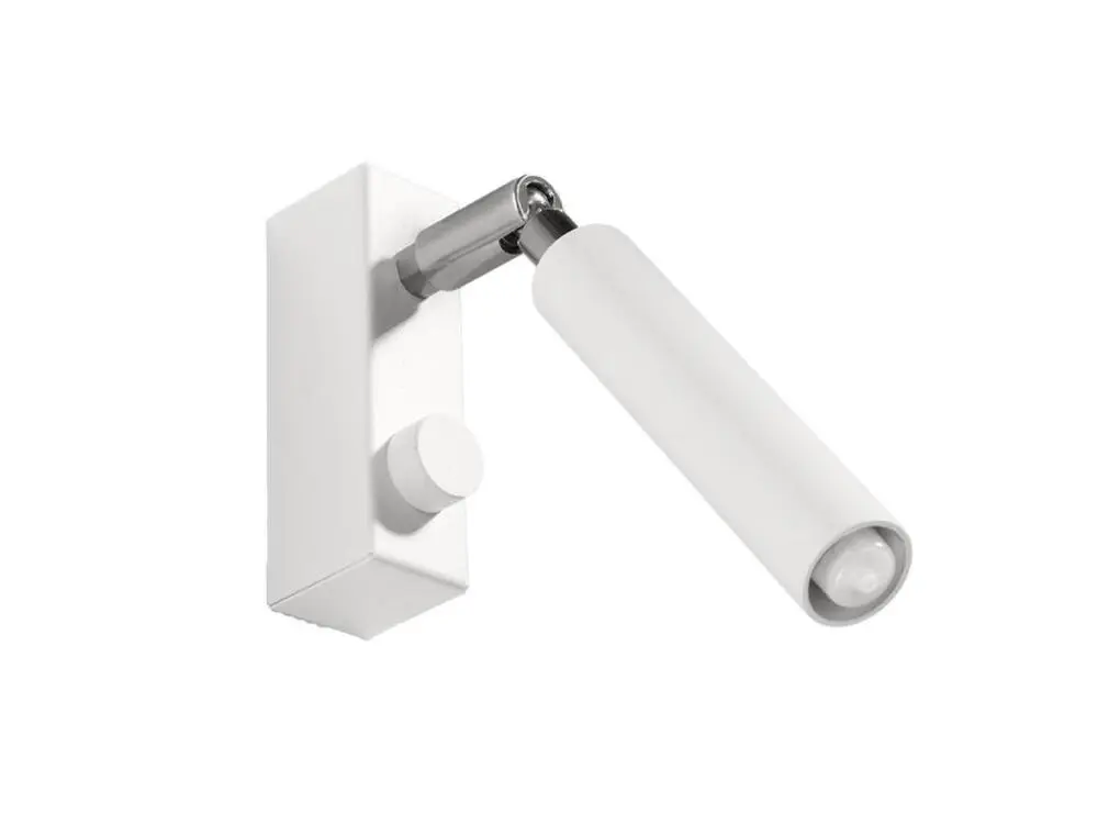 Applique contemporain en acier - 1 sources lumineuses - L.3 x H.20 cm - blanc