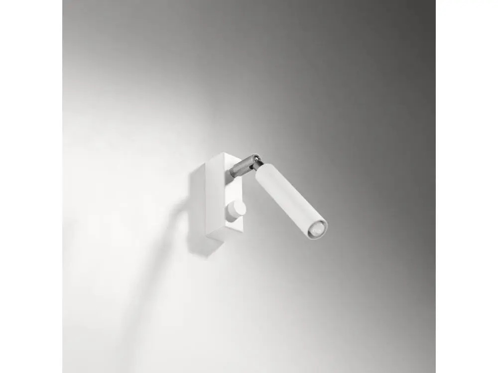 Applique contemporain en acier - 1 sources lumineuses - L.3 x H.20 cm - blanc