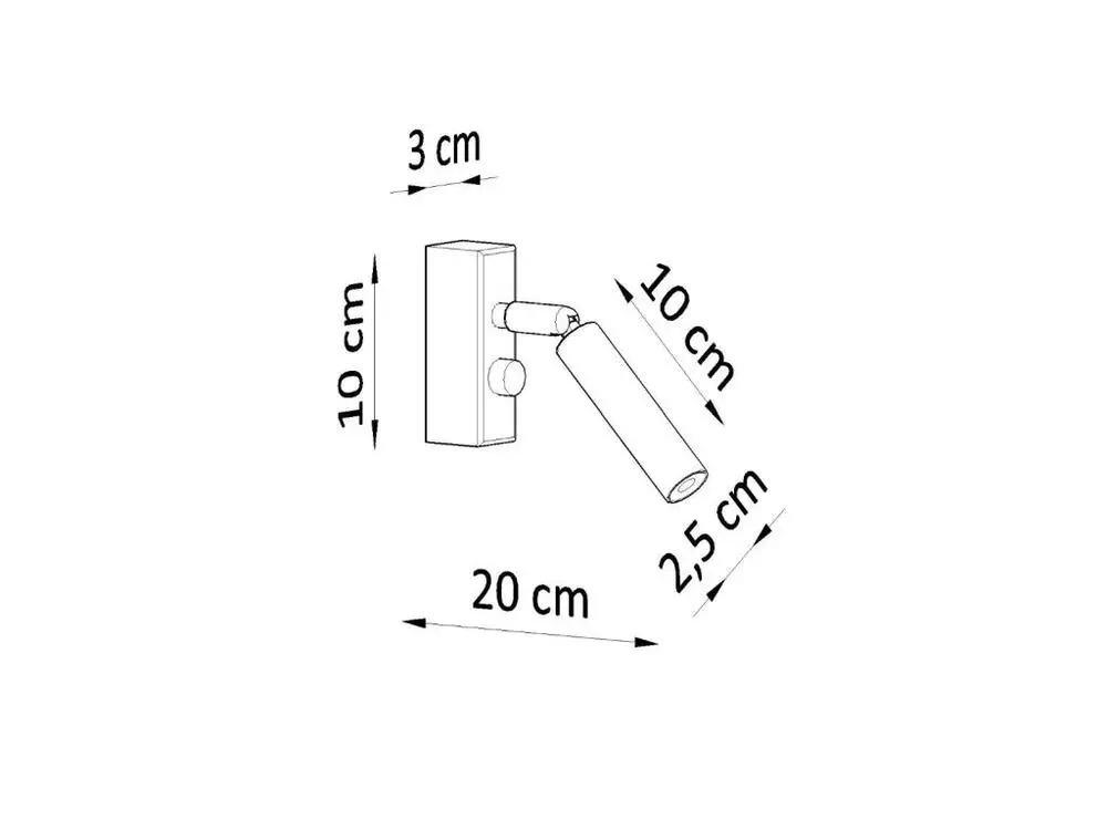 Applique contemporain en acier - 1 sources lumineuses - L.3 x H.20 cm - blanc