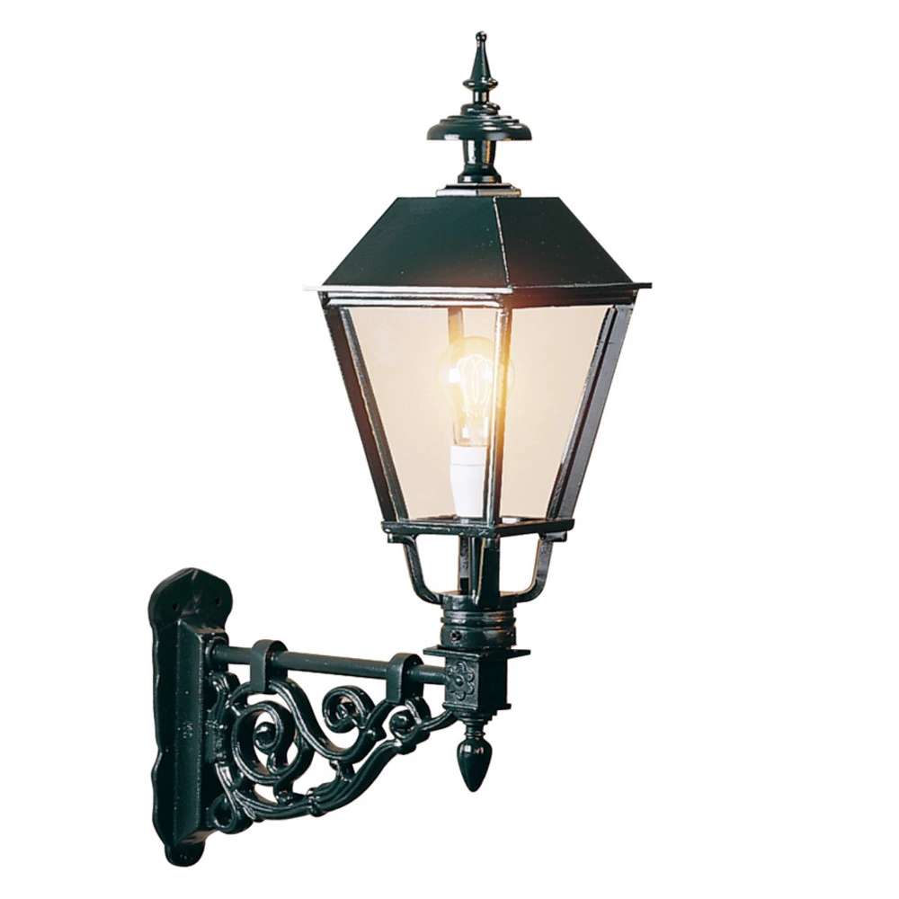 Applique d'extérieur Egmont, noir en verre opalin