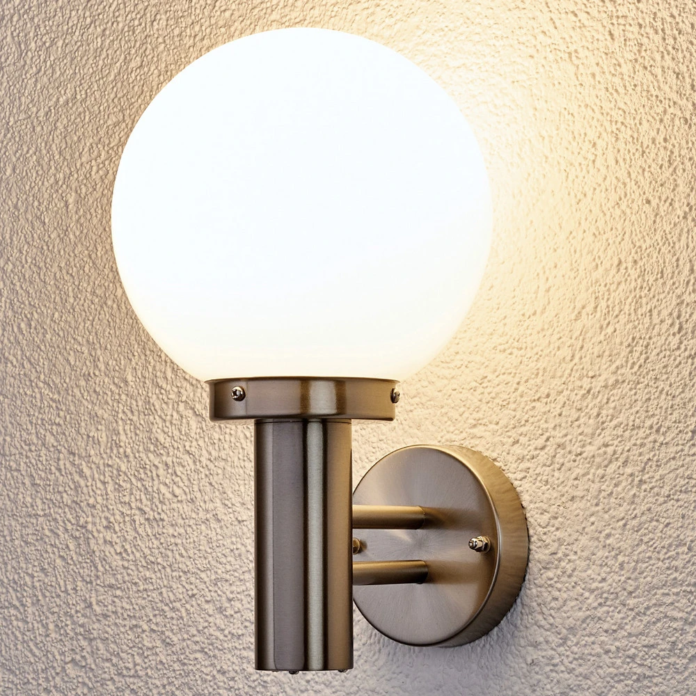 Applique d'extérieur Nada en inox avec ampoule LED incluse