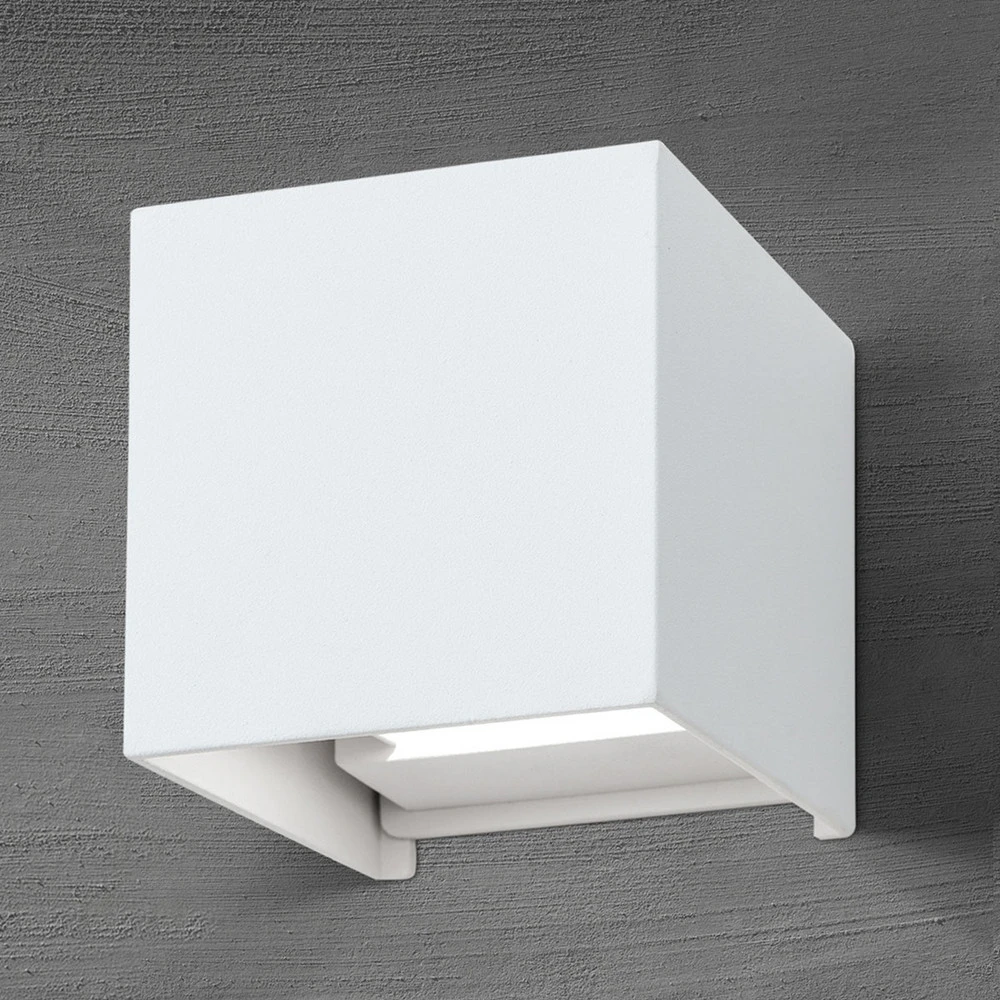 Applique d’extérieur LED cubique Cube blanche pour éclairage de lecture