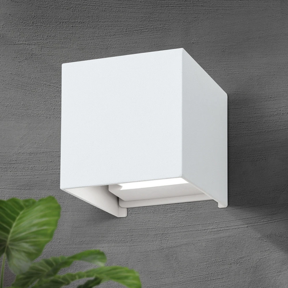 Applique d’extérieur LED cubique Cube blanche pour éclairage de lecture