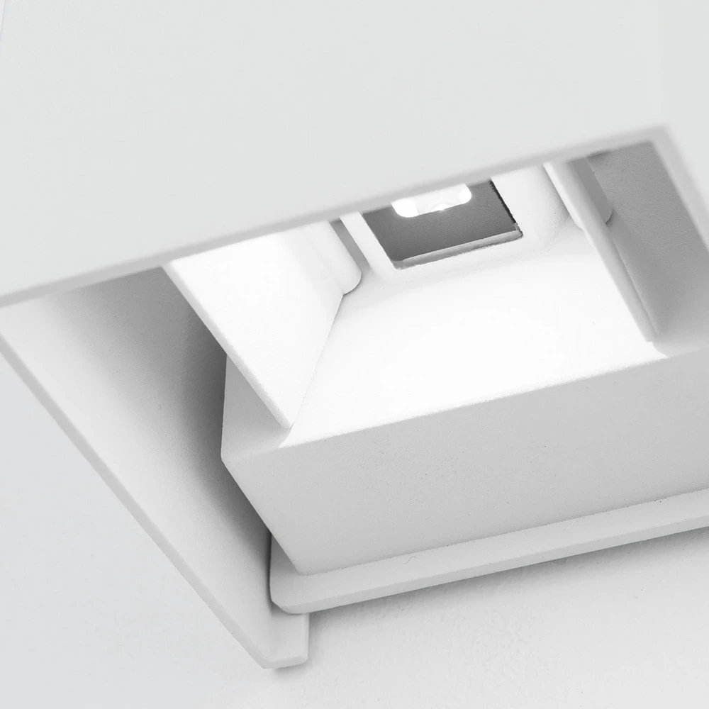 Applique d’extérieur LED cubique Cube blanche pour éclairage de lecture