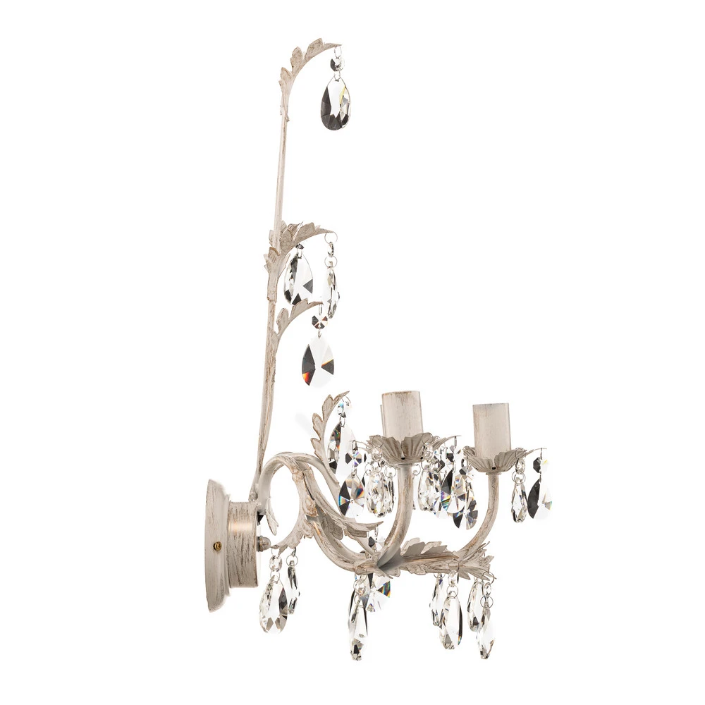 Applique encastrable Applique cristal Teresa, ivoire à trois lampes