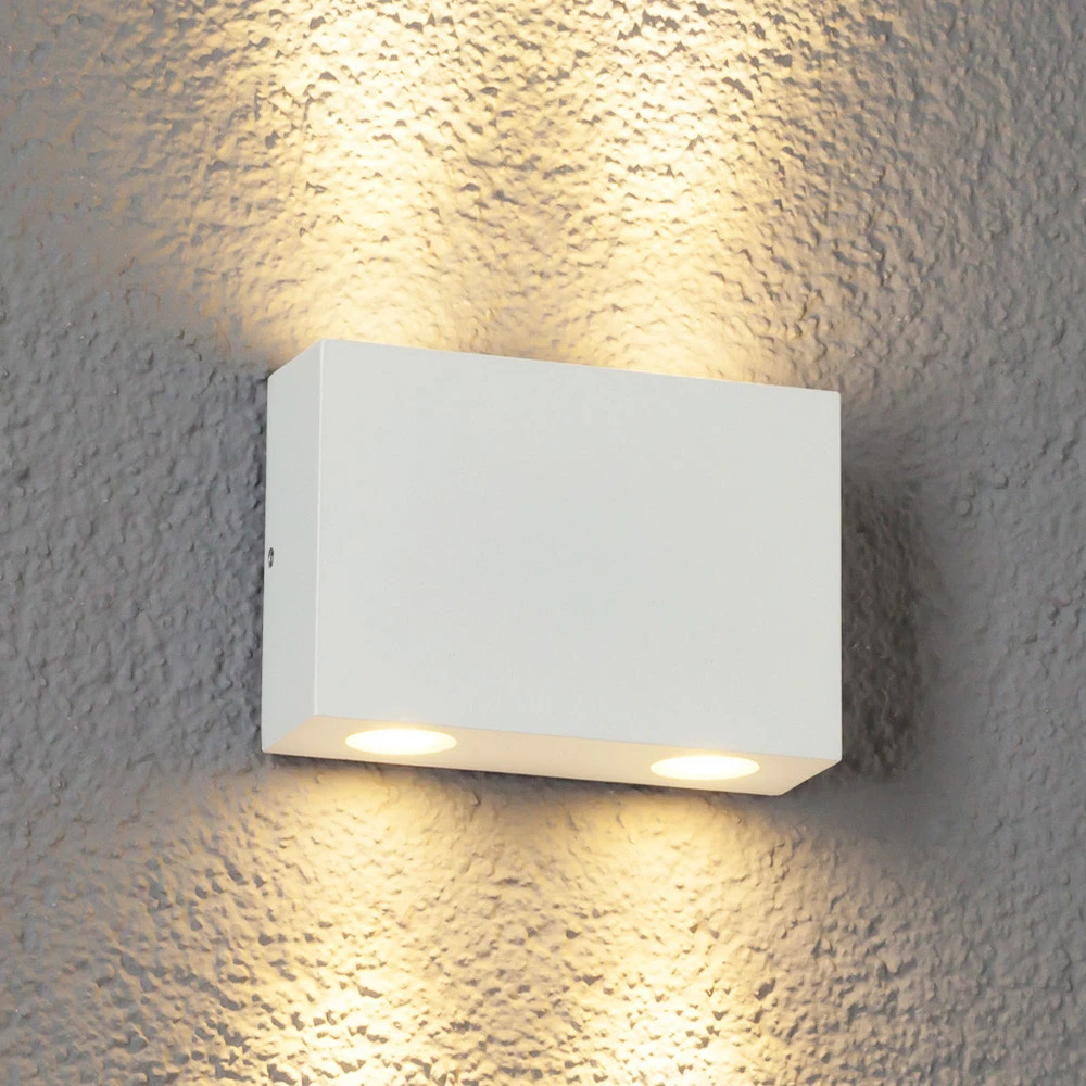 Applique encastrable Applique d'extérieur LED Henor à 4 lampes blanc
