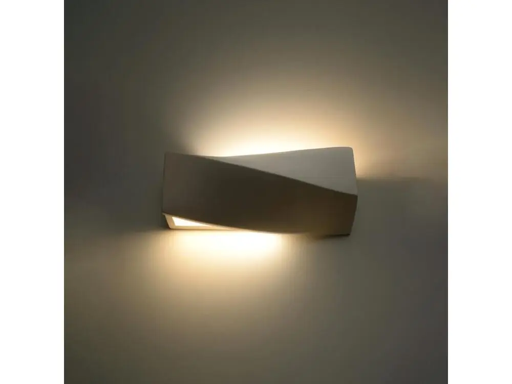 Applique encastrable Applique récent en céramique, verre - 1 sources lumineuses - L.35 x H.12 cm - blanc