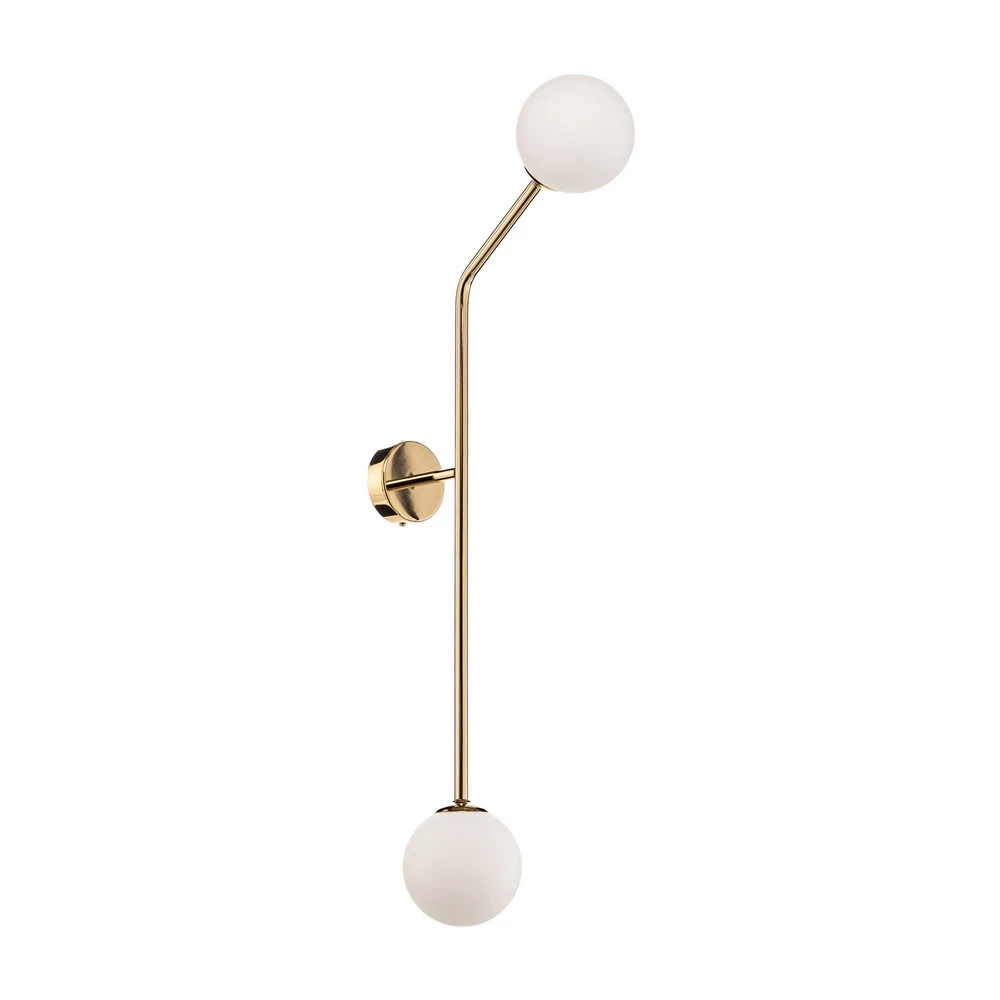 Applique Intègre, 2 lampes, dorée, verticale
