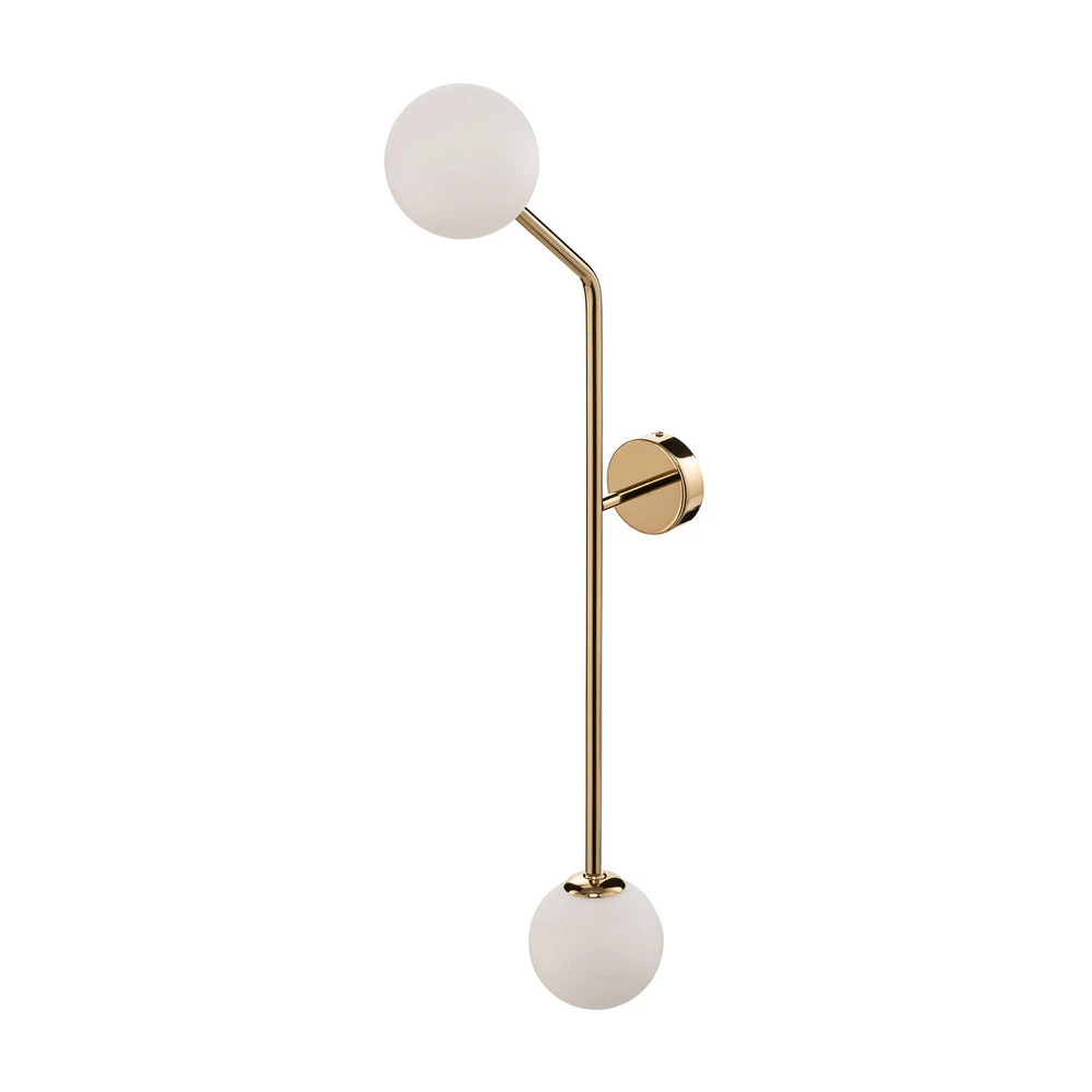 Applique Intègre, 2 lampes, dorée, verticale