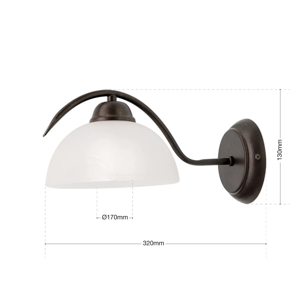 Applique JANA avec verre albâtre en verre opalin