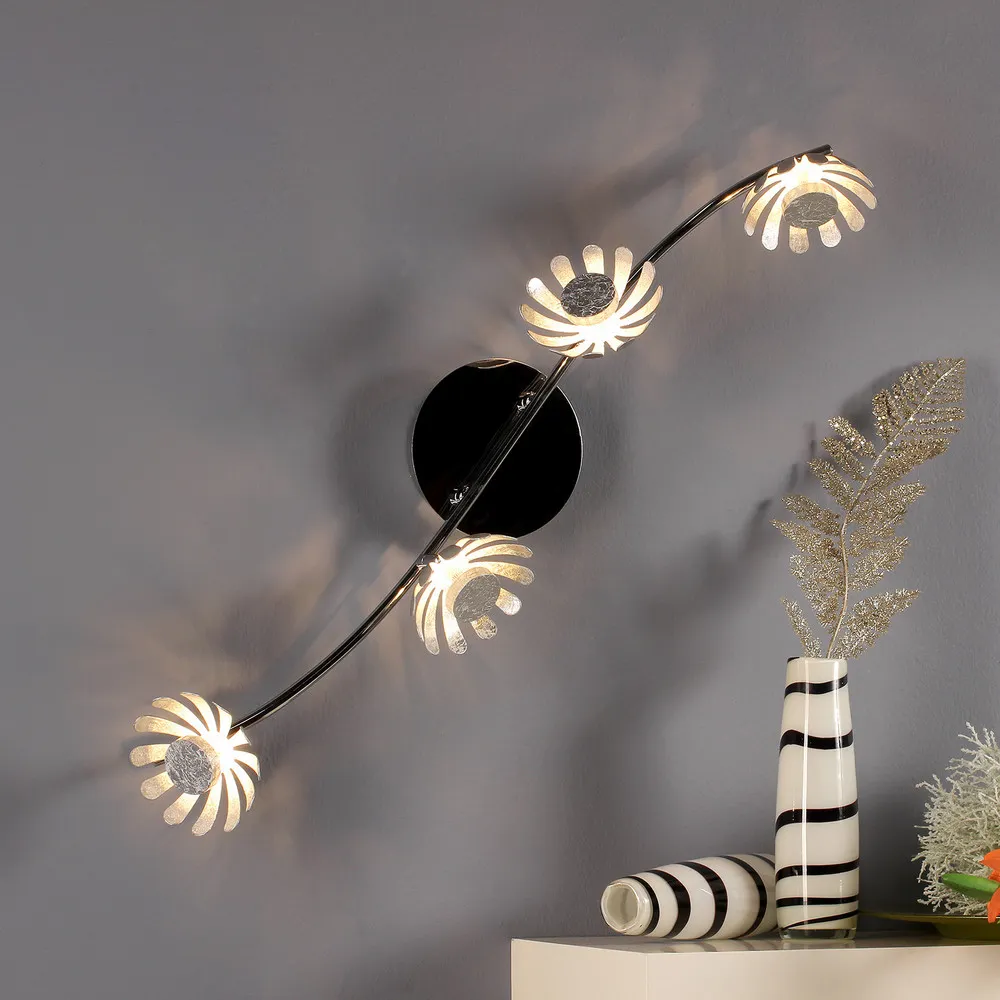 Applique LED Bloom à 4 lampes argenté pour salle de bain IP44