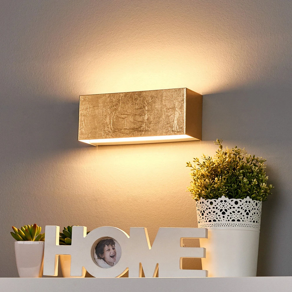 Applique LED dorée Quentin, 23 cm avec bras réglable