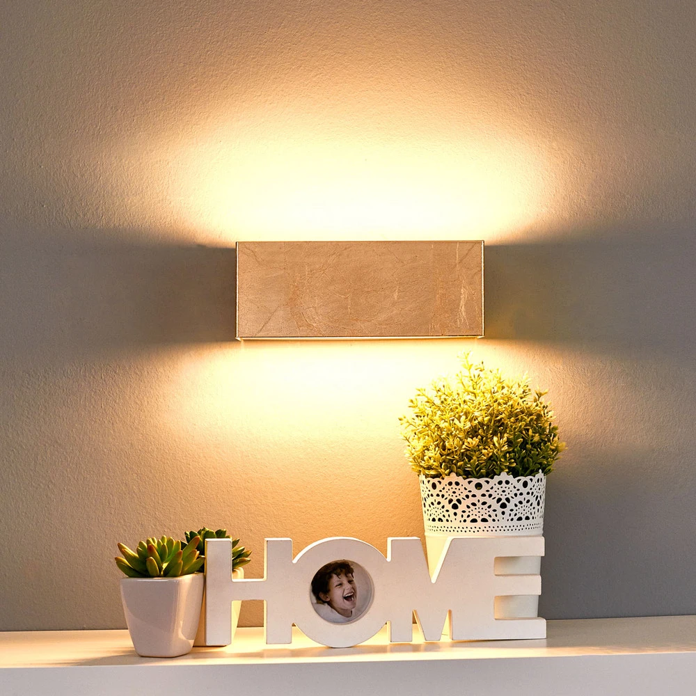 Applique LED dorée Quentin, 23 cm avec bras réglable