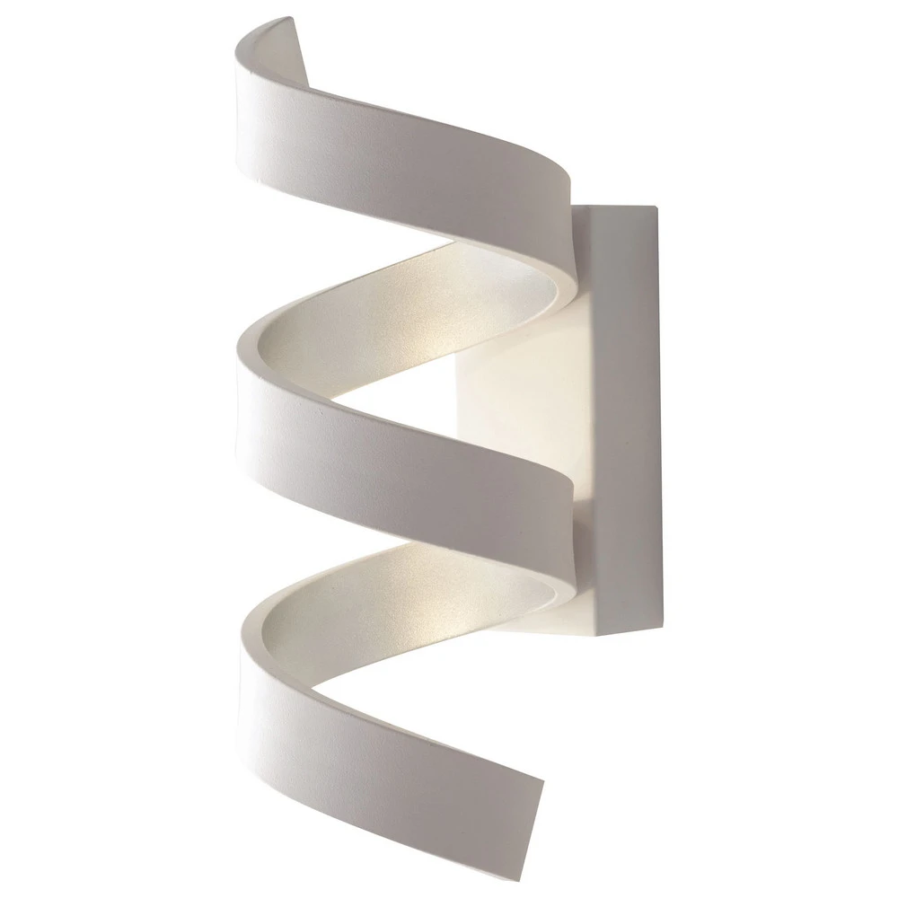 Applique LED Helix, blanche-argentée, 26 cm en laiton brossé