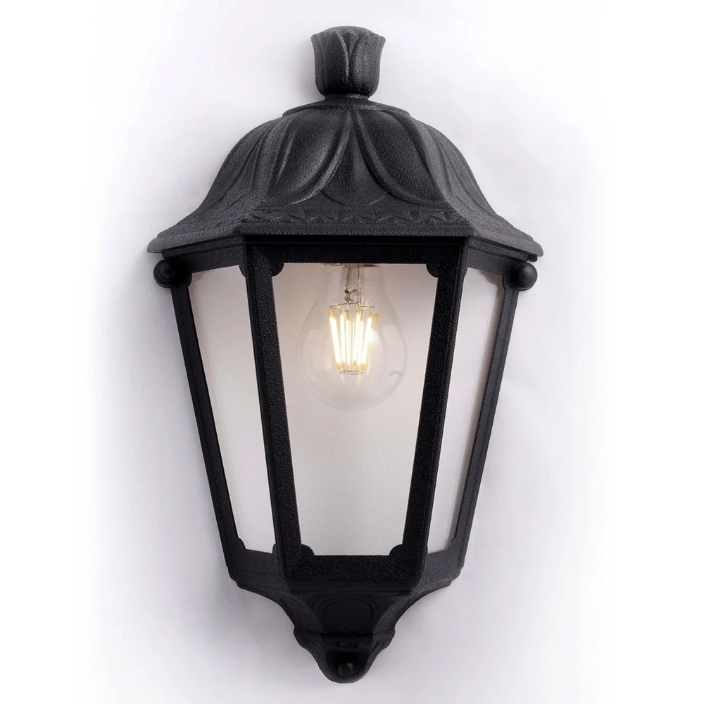 Applique LED Iesse noire, contrarie eau de mer