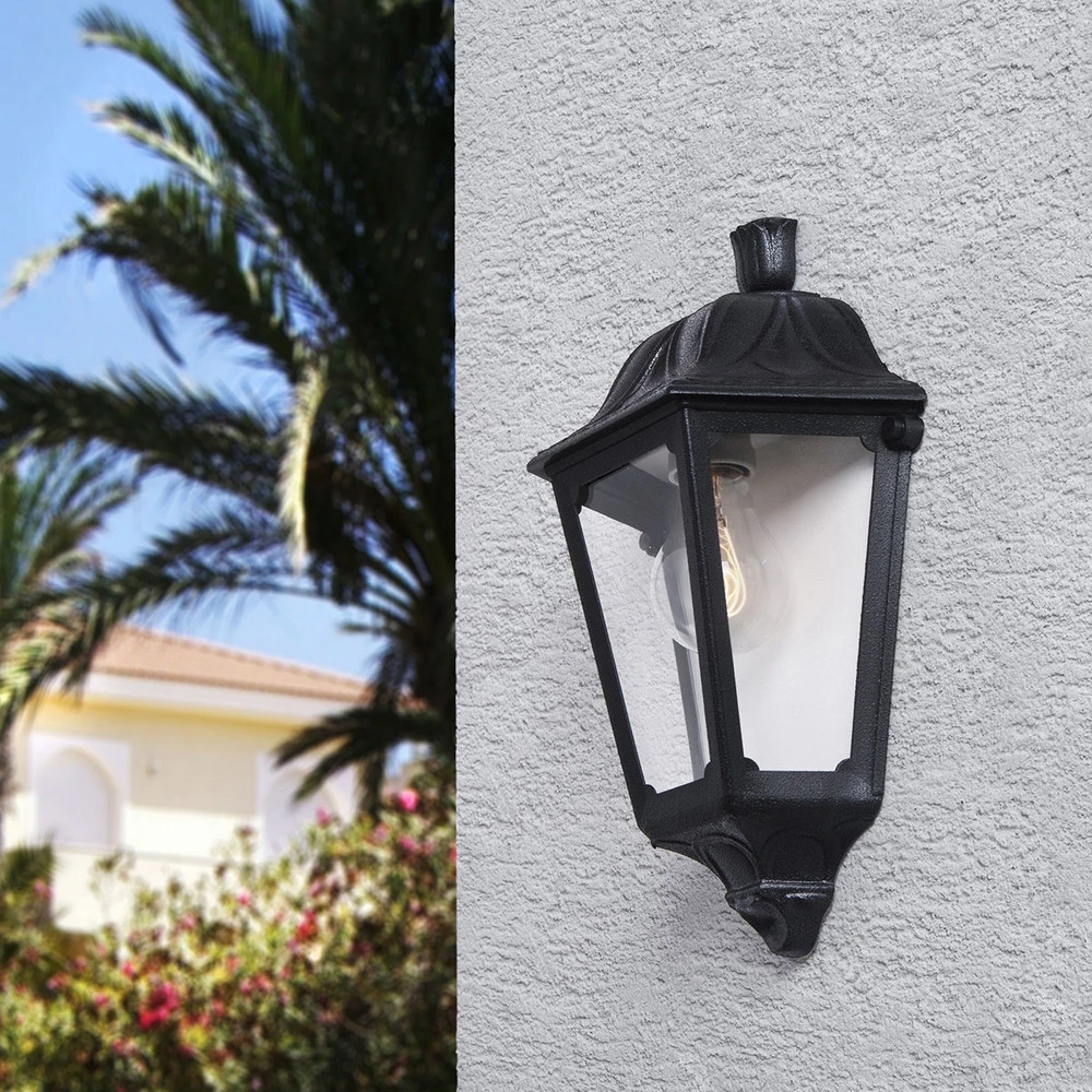 Applique LED Iesse noire, contrarie eau de mer