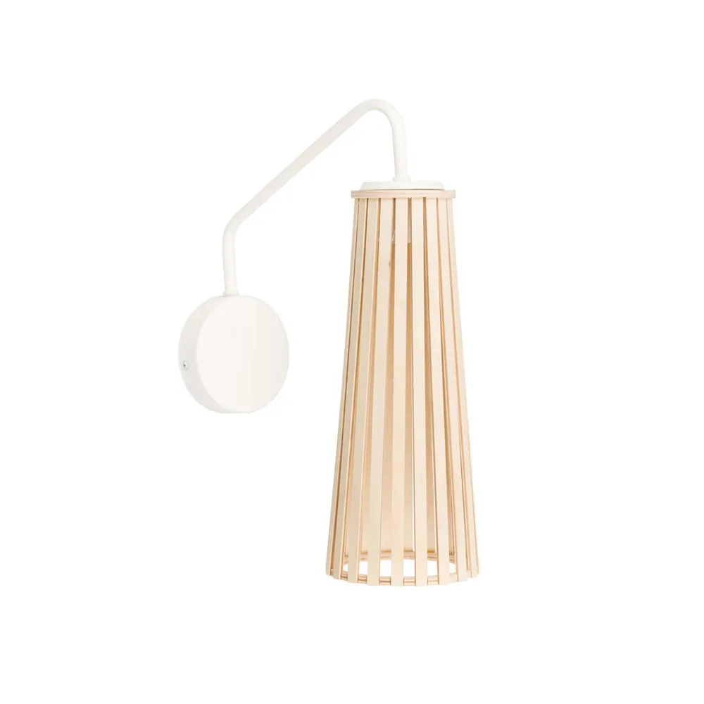 Applique à LED intégrée Applique Dover, blanche/bois évident, à une lampe