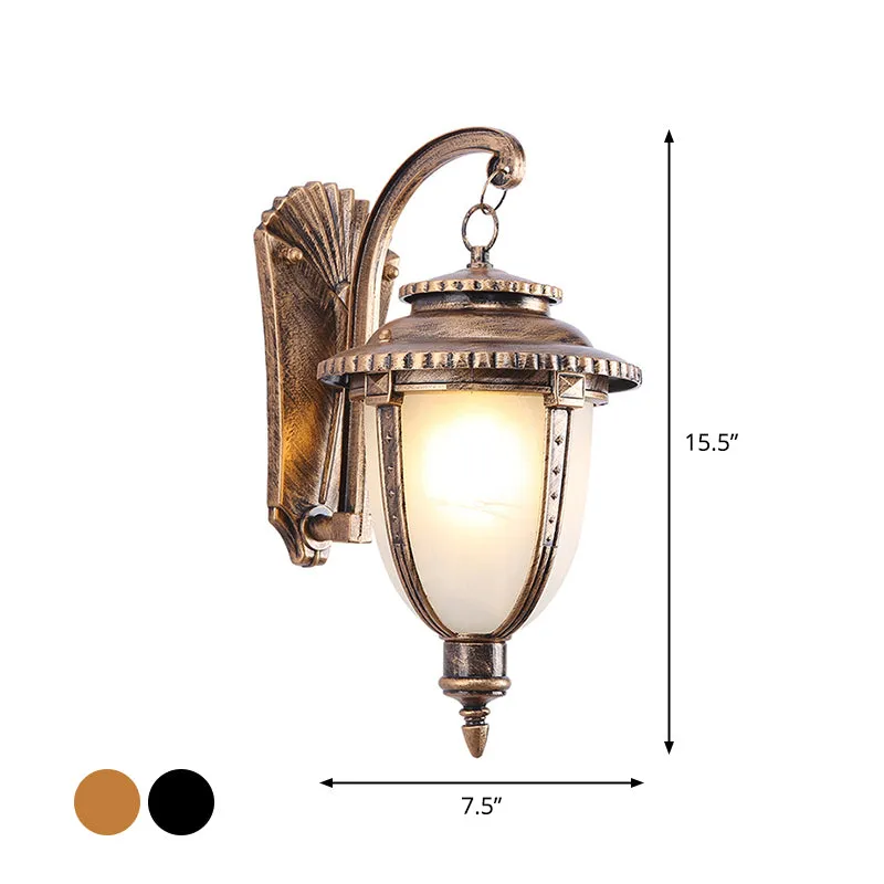Applique à LED intégrée Applique murale facile, petite/grande, lanterne murale de porche vintage avec cloche, abat-jour en...