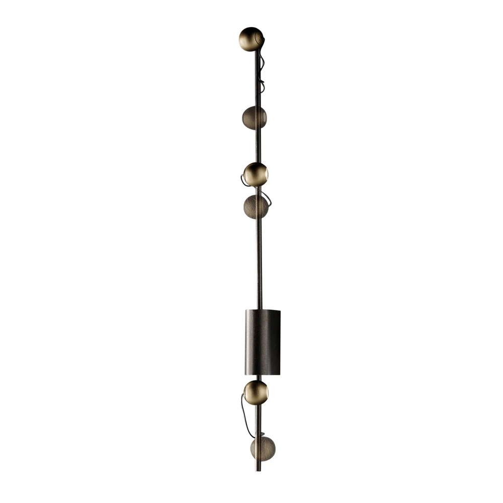 Applique LED Magnetic C, bronze/dorée en verre opalin