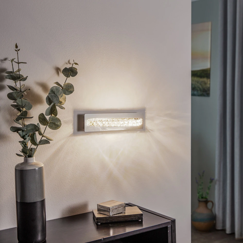 Applique LED Saturno avec verre cristal avec fixation invisible