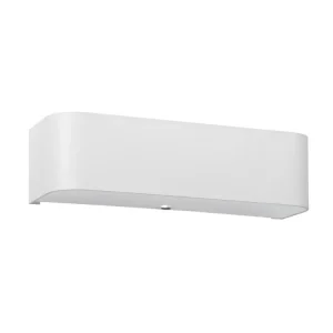 Applique minimaliste en tissu, verre, acier - 2 sources lumineuses - L.45 x H.12 cm - blanc Dimensions : 15 x 30 cm