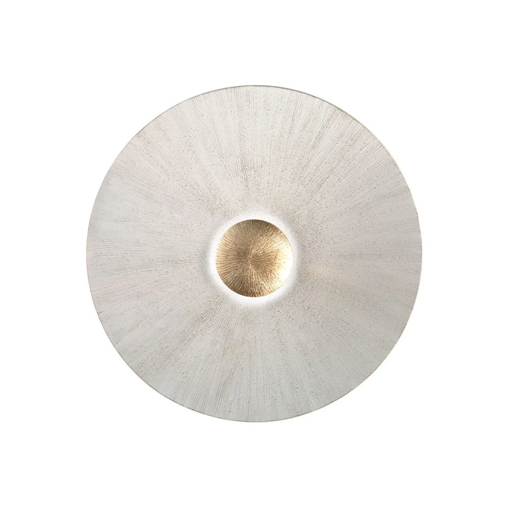 Applique Moon Sun, Ø 54 cm, blanche/dorée pour salle de bain IP44