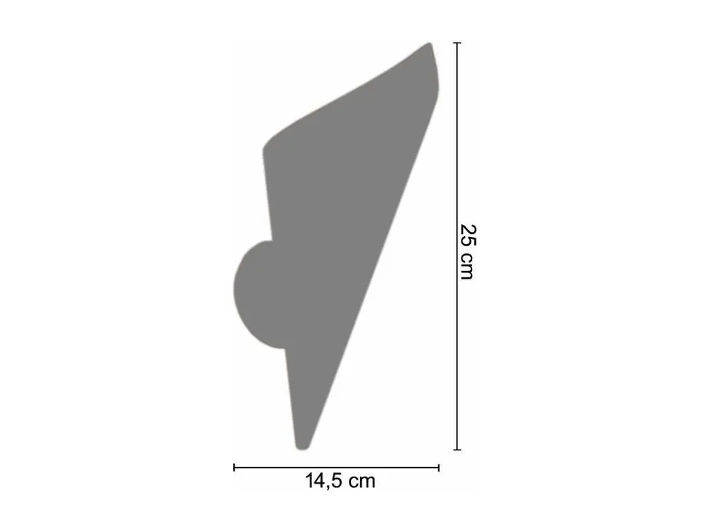 Applique métal acier vert 25 cm. Dimensions : 15 x 30 cm