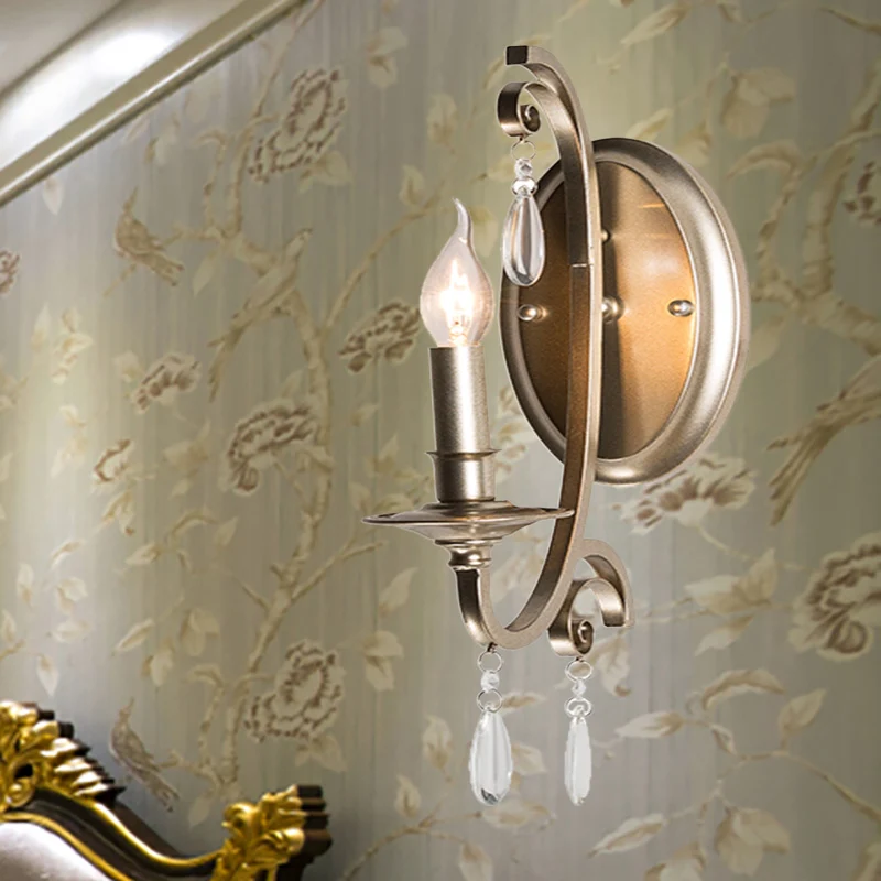 Applique murale à ampoule ouverte pour chambre à coucher, style français, 1/2 tête, finition en laiton, luminaire avec acc...