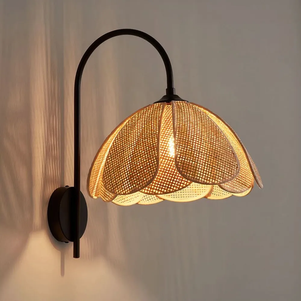 Applique Murale Cannage avec Support en Métal | Oria pour miroir de salle de bain