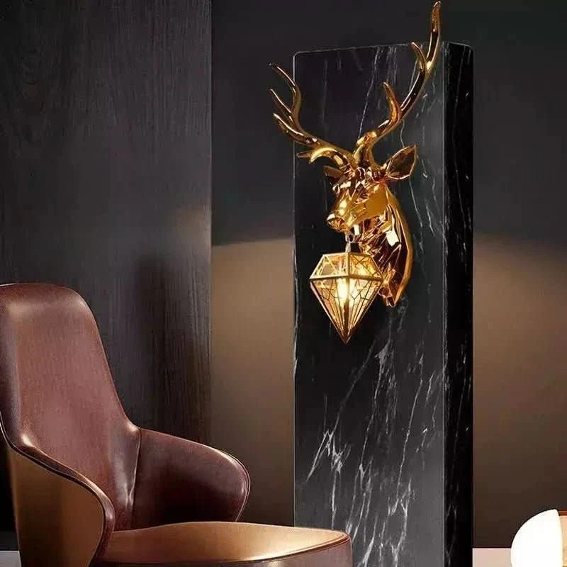 Applique Murale Cerf - Lumière Sylvestre Design Prestigieux avec ampoule LED incluse