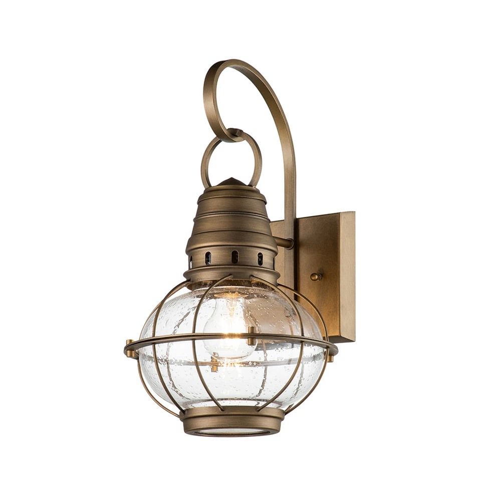 Applique murale d'extérieur Bridgeton laiton Ø 22,8 cm avec interrupteur intégré