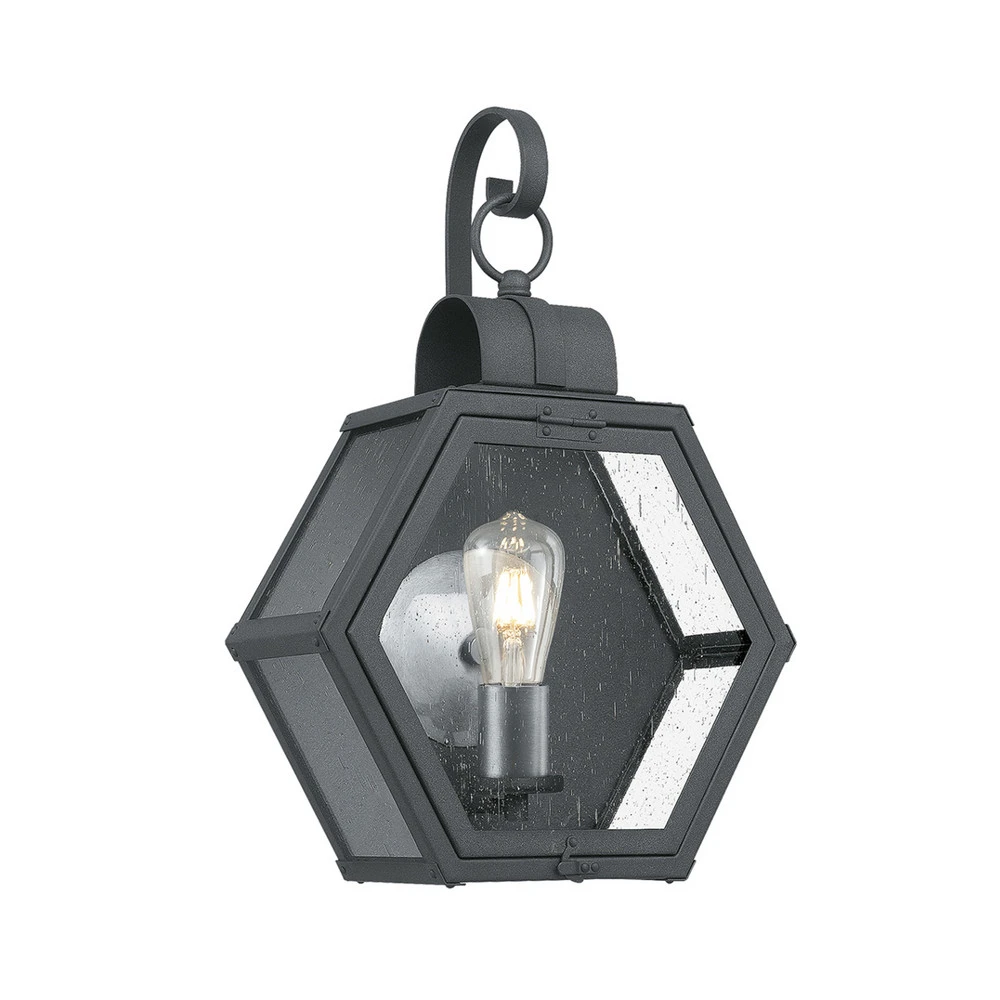 Applique murale d'extérieur Heath largeur 33,1 cm, noir pour salle de bain IP44
