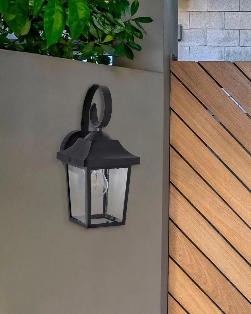 Applique murale d'extérieur noir TANGON avec interrupteur intégré