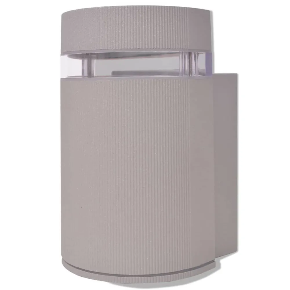 Applique murale extérieure demi-cylindrique Aluminium Gris pour miroir de salle de bain
