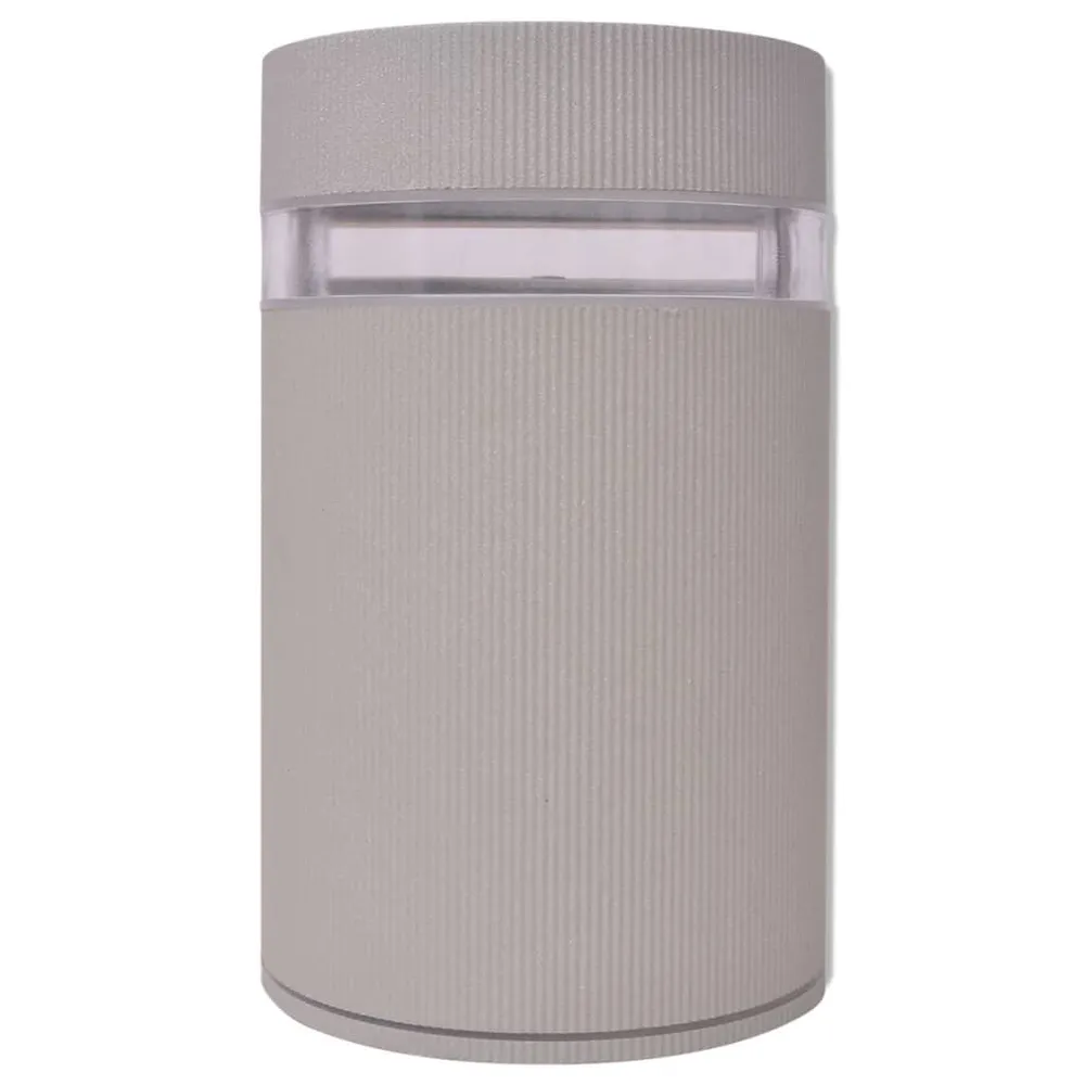 Applique murale extérieure demi-cylindrique Aluminium Gris pour miroir de salle de bain