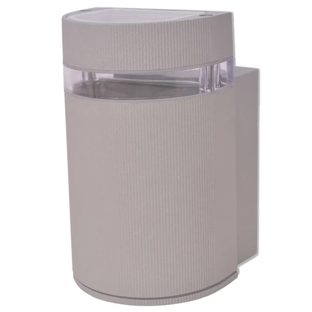 Applique murale extérieure demi-cylindrique Aluminium Gris pour miroir de salle de bain