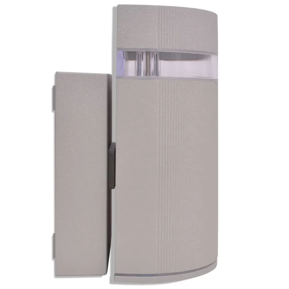 Applique murale extérieure demi-cylindrique Aluminium Gris pour miroir de salle de bain