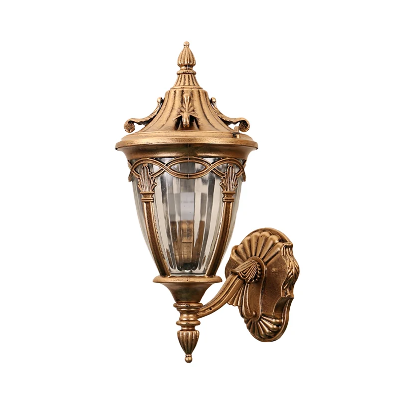 Applique murale en forme d'urne à 1 ampoule, luminaire Loft en laiton/métal noir avec abat-jour en verre nervuré diaphane