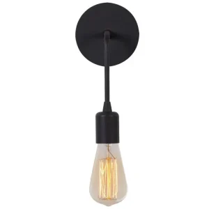 Applique Murale Interieur, Lampe Murale Industrielle Bois, Noir 6x12 x27 Cm - Montage Facile