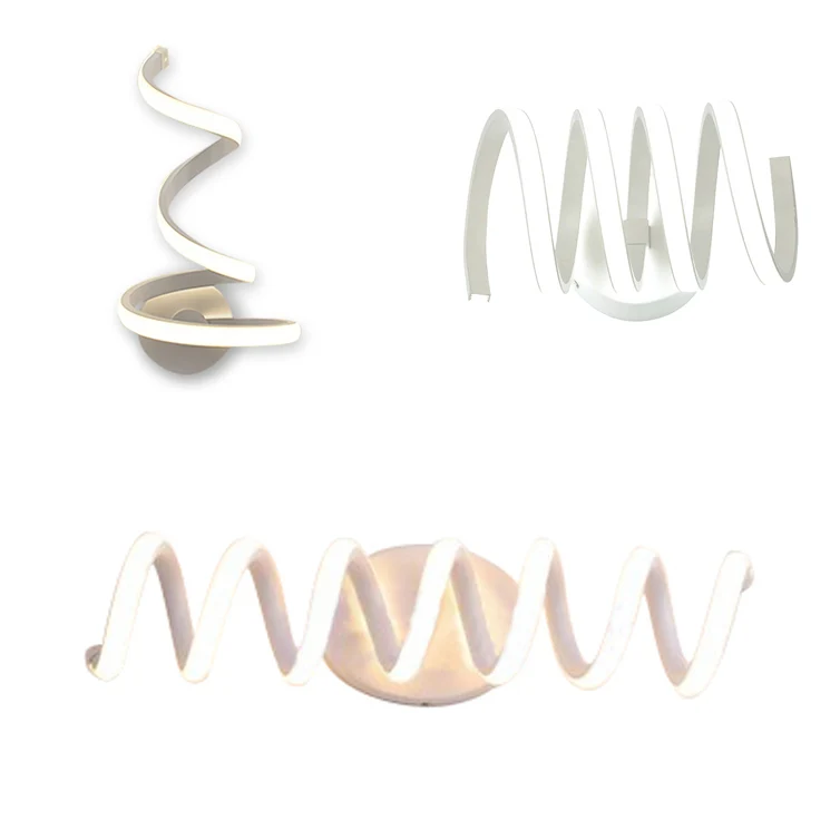 Applique murale LED en acrylique spirale 3/4/7, applique murale contemporain à lumière unique blanche en lumière chaude/bl...