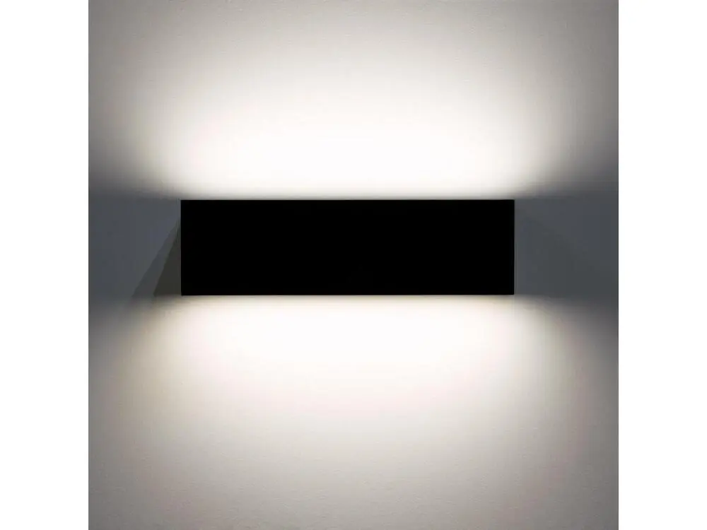 Applique Murale LED Extérieure Lena 10W Éclairage Double Face Rectangulaire Noire Blanc Brûlant 2700K