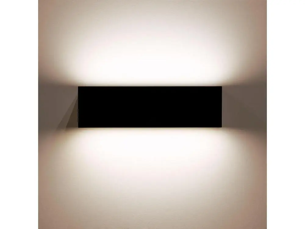 Applique Murale LED Extérieure Lena 10W Éclairage Double Face Rectangulaire Noire Blanc Brûlant 2700K
