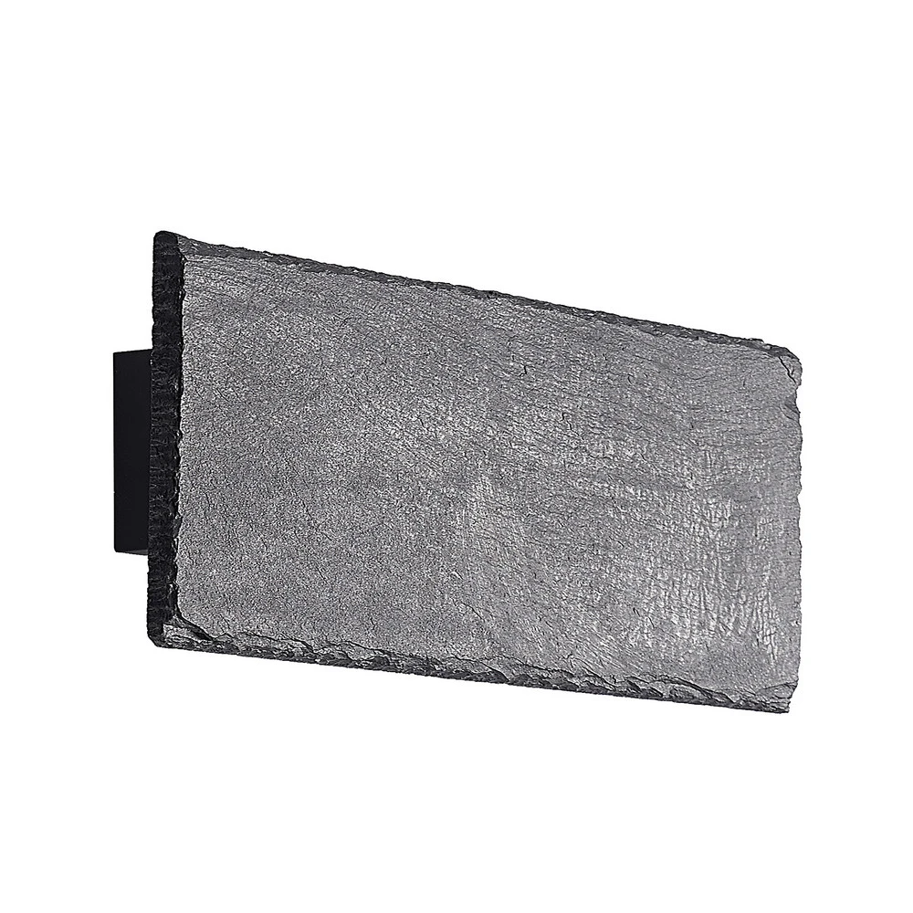 Applique murale LED Lindby Peetu, ardoise, angulaire avec ampoule LED incluse