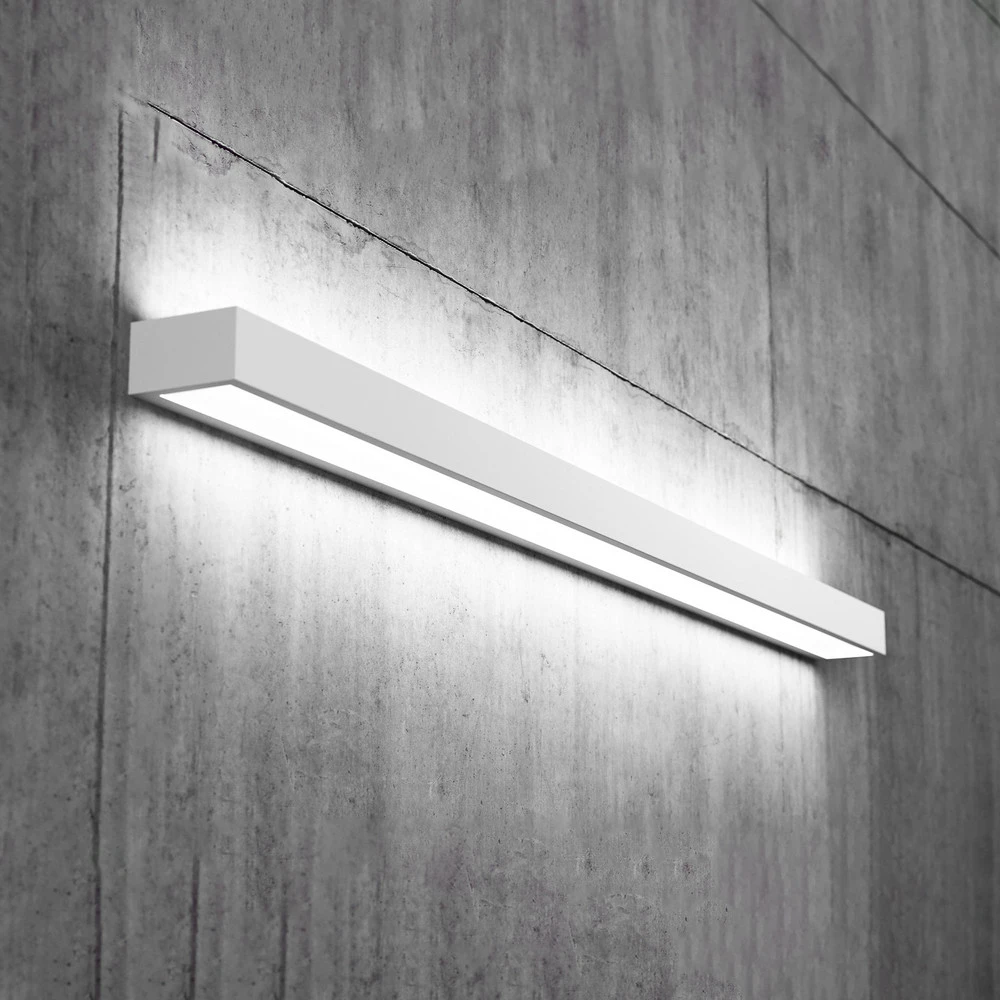 Applique murale LED Mera, largeur 120 cm, blanc, 4.000K Dimensions : 15 x 30 cm