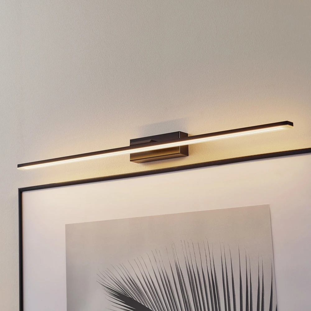 Applique murale LED Miroir 80 cm noir 3000K avec bras réglable